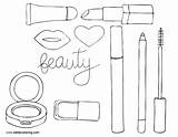Makeup Coloring Pages Tools  Free Printable sketch template