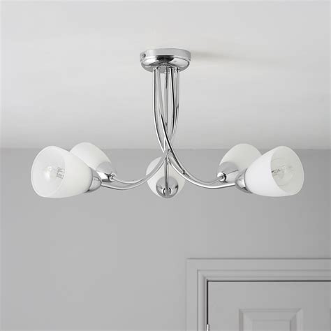 Virgo Chrome effect 5 Lamp Ceiling light | Departments | DIY at B&Q