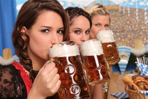 Bavarian women with beer stock photo. Image of beautiful - 17791554