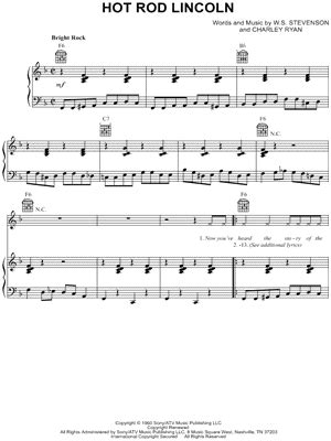 "HOT ROD LINCOLN" Sheet Music - 1 Arrangement Available Instantly ...