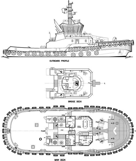 General arrangement of new RAstar 3500 ship assist tugs, designed by ...