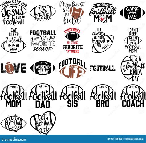 Collection of Football Phrases, Slogans or Quotes Stock Vector ...