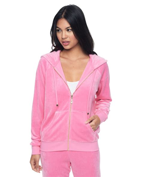 Juicy couture J Bling Relaxed Velour Jacket in Pink | Lyst