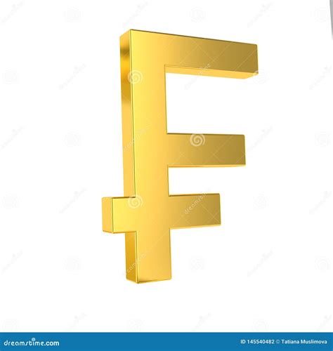 CHF Sign. 3d Golden Swiss Franc Symbol Isolated on White Background ...