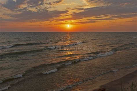 Rolling Waves at Sunset stock image. Image of natural - 164678397