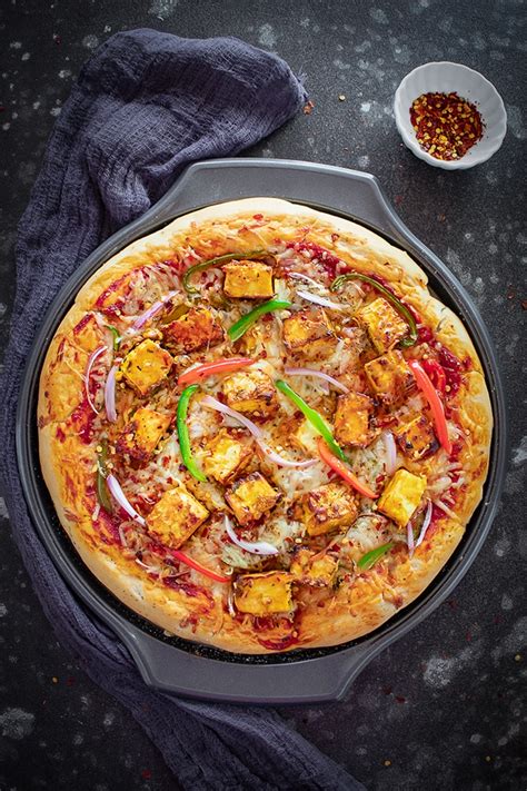 Paneer Tikka Pizza (made from scratch) - Ruchiskitchen