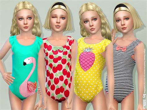 Child's Swimsuit by Lillka | Sims 4 cc kids clothing, Sims 4 toddler ...