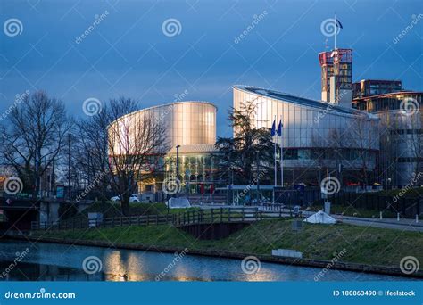 European Court of Human Rights Building in Strasbourg with Clear Blue ...