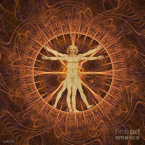 Vitruvian Man Copper Digital Art by Gaia Ragu