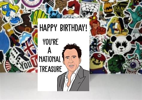 Nicolas Cage Birthday Card National Treasure | Etsy