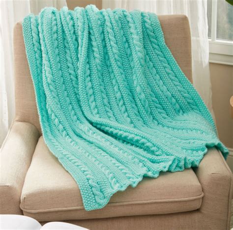 Easy Cable Knit Blanket Pattern | AllFreeKnitting.com