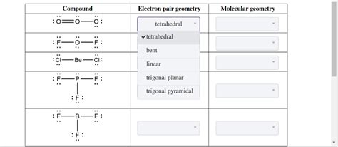 Solved Indicate the electron pair geometry and the molecular | Chegg.com