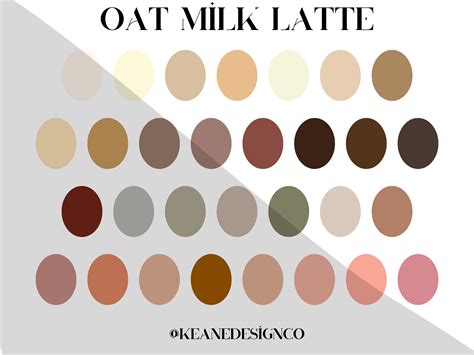 Oat Milk Latte Color Palette, Canva Color Swatches, iPad Illustration ...