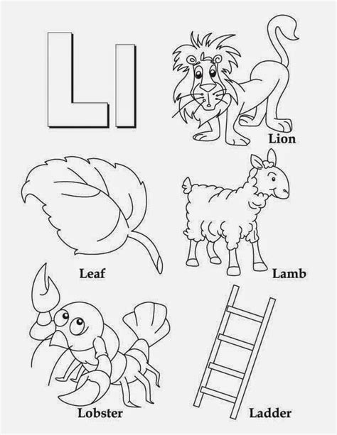 Kids Page: Alphabet Letter L Worksheet | Printable Coloring Worksheets