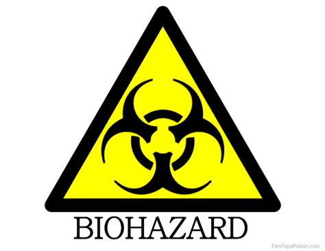 Printable Biohazard Sign