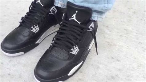 Air Jordan 4 IV Retro LS "Oreo" "Tech Grey" on feet - YouTube