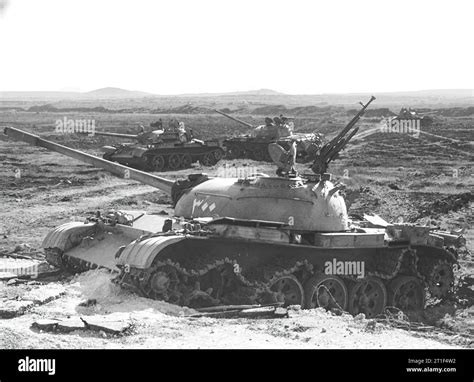 YOM KIPPUR WAR. SYRIAN T55 AND T54 TANKS KNOCKED OUT OF ACTION ON THE GOLAN HEIGHTS Stock Photo ...