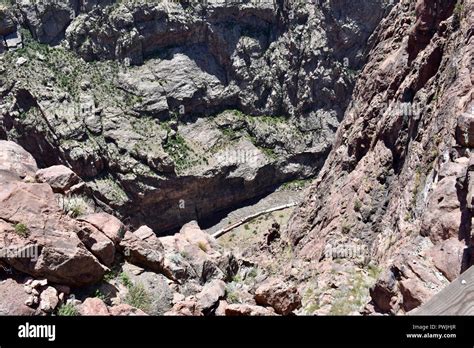 Aerial view of the train at Royal Gorge Bridge In Canon City, CO Stock ...