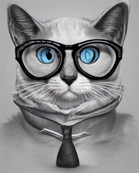 Glasses Cat V.2 Drawing by Catsprintz Art - Fine Art America