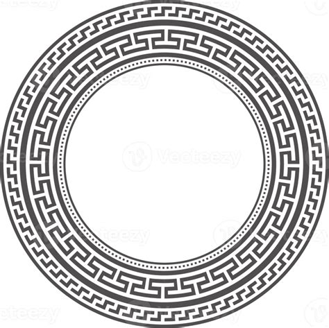 Circle Greek frame. Round meander border. Decoration elements pattern 22925942 PNG