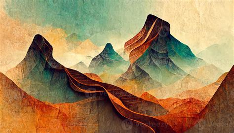 Mountains abstract background earth tone watercolor vector. 22829942 ...