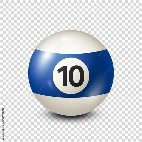 Billiard,blue pool ball with number 10.Snooker. Transparent background ...