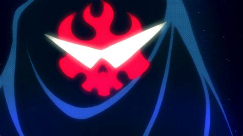 an anime character wearing a hoodie with red and white flames on it's face