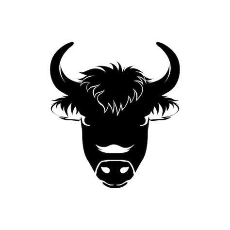 Premium Vector | Vector illustration of a bison head silhouette