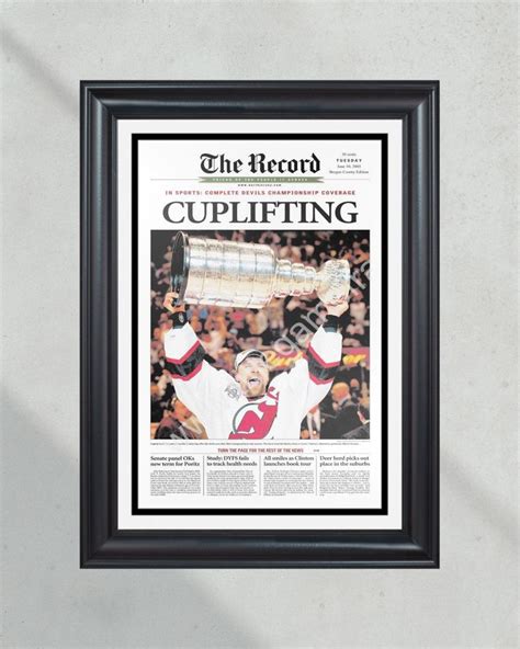 2003 NJ Devils Stanley Cup Champions Framed Newspaper Front Page Print ...