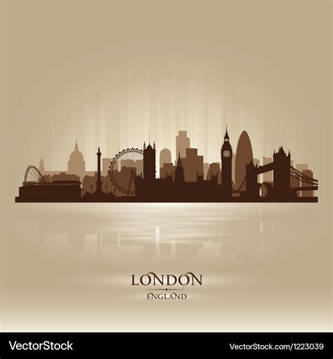 London england skyline city silhouette Royalty Free Vector