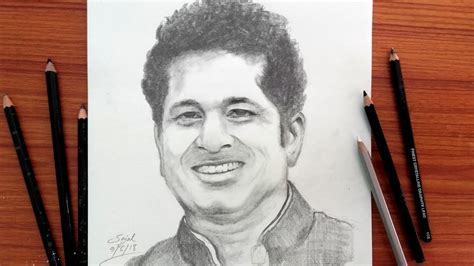 Drawing Sachin Tendulkar / Easy Pencil Sketch / Banglar Art - YouTube