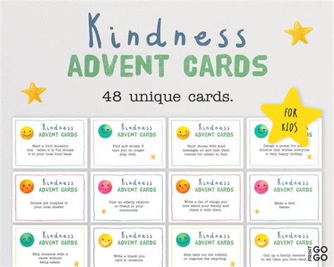 Kindness Advent Calendar Cards - 48 Ideas to Spread Joy + Good Deeds! – Print GoGo