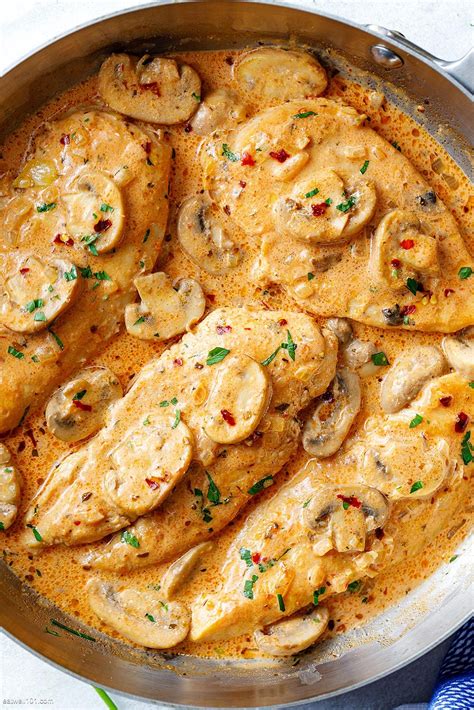 How to Make Creamy Garlic Parmesan Chicken Breasts﻿ with Mushrooms