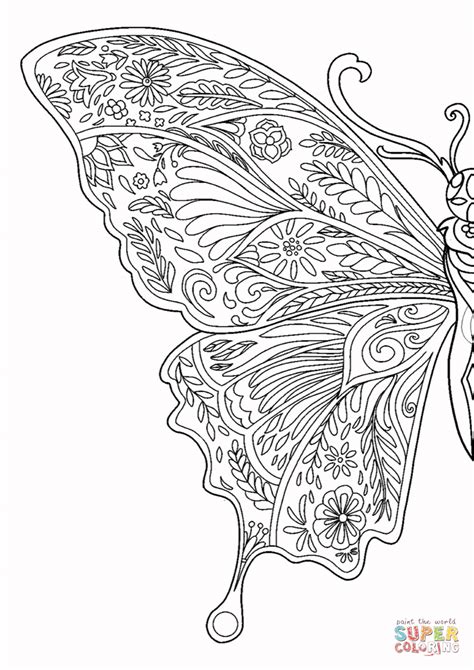 Wings of Freedom Butterfly coloring page | Free Printable Coloring Pages