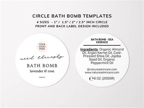 Editable Bath Bomb Label Template Wrap Around Bath Bomb - Etsy