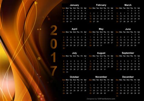 Graphic Design Calendar 2017 by 123freevectors on DeviantArt
