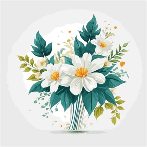 Premium Vector | Floral vector on white background