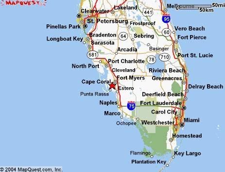 Cape Coral Map Of Florida - Washington Map State