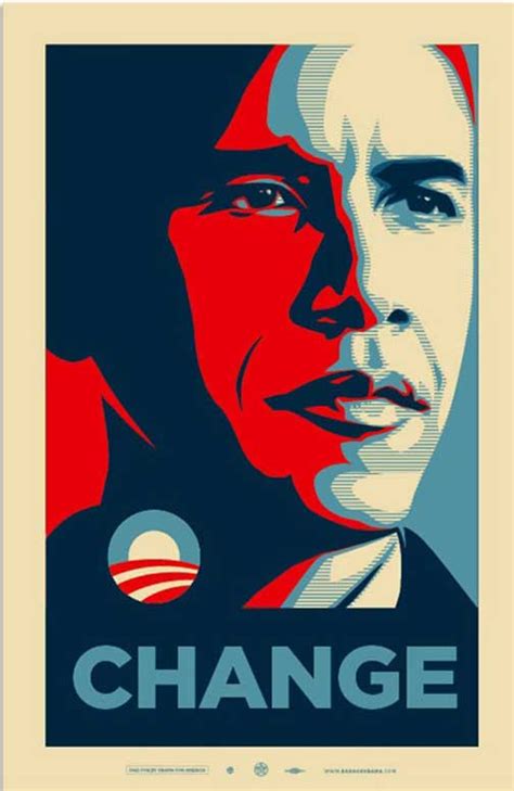 Barack Obama Change Poster by Shepard Fairy to Sell at Bonhams - FAD Magazine