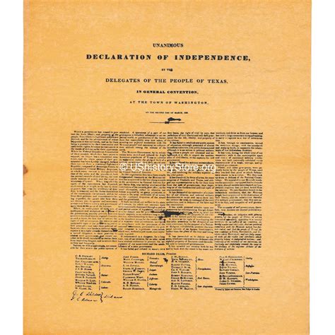 Texas Declaration of Independence – store.ushistory.org