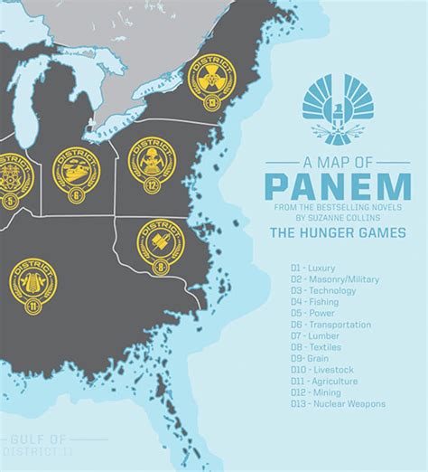 Panem Carte Hunger Games Panem District Carte: 12x16 Art | Etsy