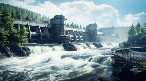 Premium AI Image | Hydroelectric Power Plant Turbines