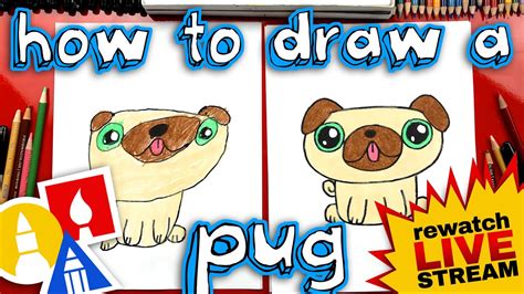 How To Draw A Pug Kawaii (Mother's Day Card) - Rewatch Live Stream ...