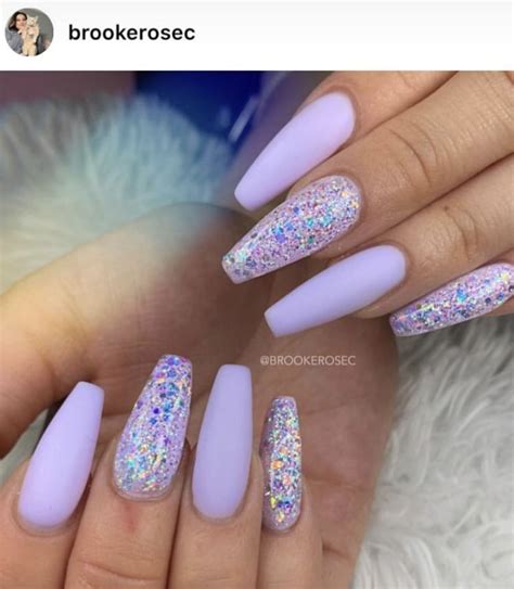 Lilac nails with iridescent glitter. LE Spring 2019 collection Purple ...