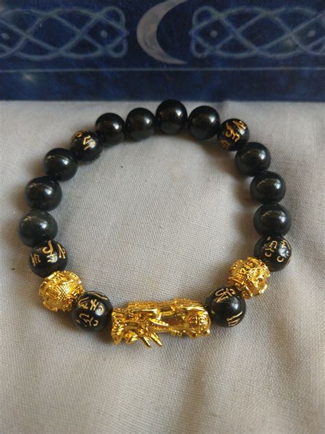 pixiu Bracelet Black Obsidian feng Shui for wealth and luck | eBay