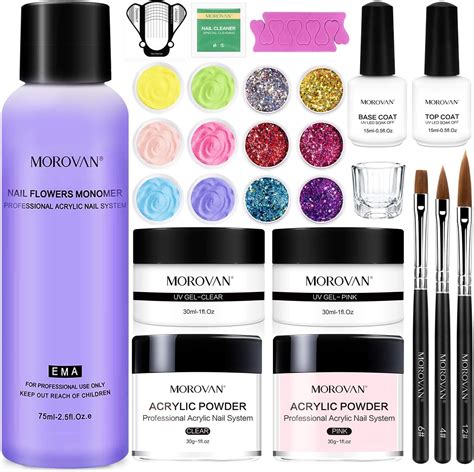 Morovan Acrylic Nail Kit Acrylic Powder and Acrylic Monomer Liquid Set Professional Monomer ...