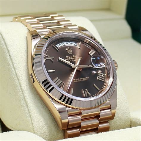 Rolex Day-Date 40mm Everose Chocolate dial model 228235 - Carr Watches