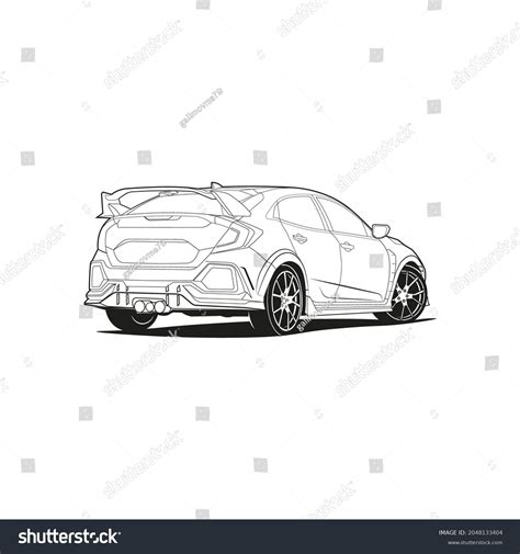 Car Outline Line Art Coloring Page Stock Vector (Royalty Free ...