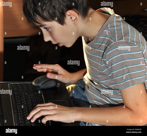 boy during playing computer games Stock Photo - Alamy