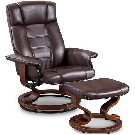 Mcombo Leather Soft Swiveling Recliner Chair With Wrapped Swiveling ...